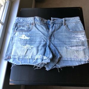 Light blue jean shorts